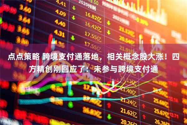 点点策略 跨境支付通落地，相关概念股大涨！四方精创刚回应了：未参与跨境支付通