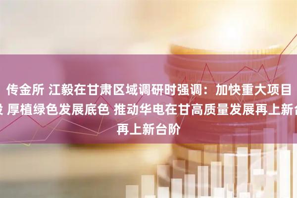 传金所 江毅在甘肃区域调研时强调：加快重大项目建设 厚植绿色发展底色 推动华电在甘高质量发展再上新台阶